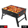 126 Folding Barbeque Charcoal Grill Oven (Black, Carbon Steel) DeoDap