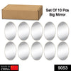 9053 10PC BIG OVAL ADHESIVE-BATHROOM-MIRROR-WALL DeoDap