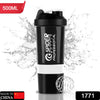 1771 SHAKER BOTTLE FOR GYM|GYM SHAKER|SIPPER BOTTLE|BPA-FREE AND 100% LEAK-PROOF PROTEIN SHAKER BOTTLE WITH 2 EXTRA STORAGE COMPARTMENT (500ML SHAKER) DeoDap