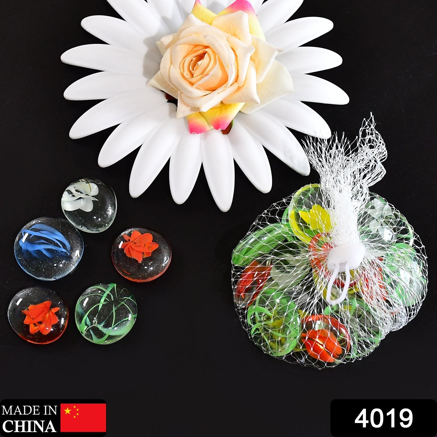 4019 Glass Gem Stone, Flat Round Marbles Pebbles for Vase Fillers, Attractive pebbles for Aquarium Fish Tank. DeoDap