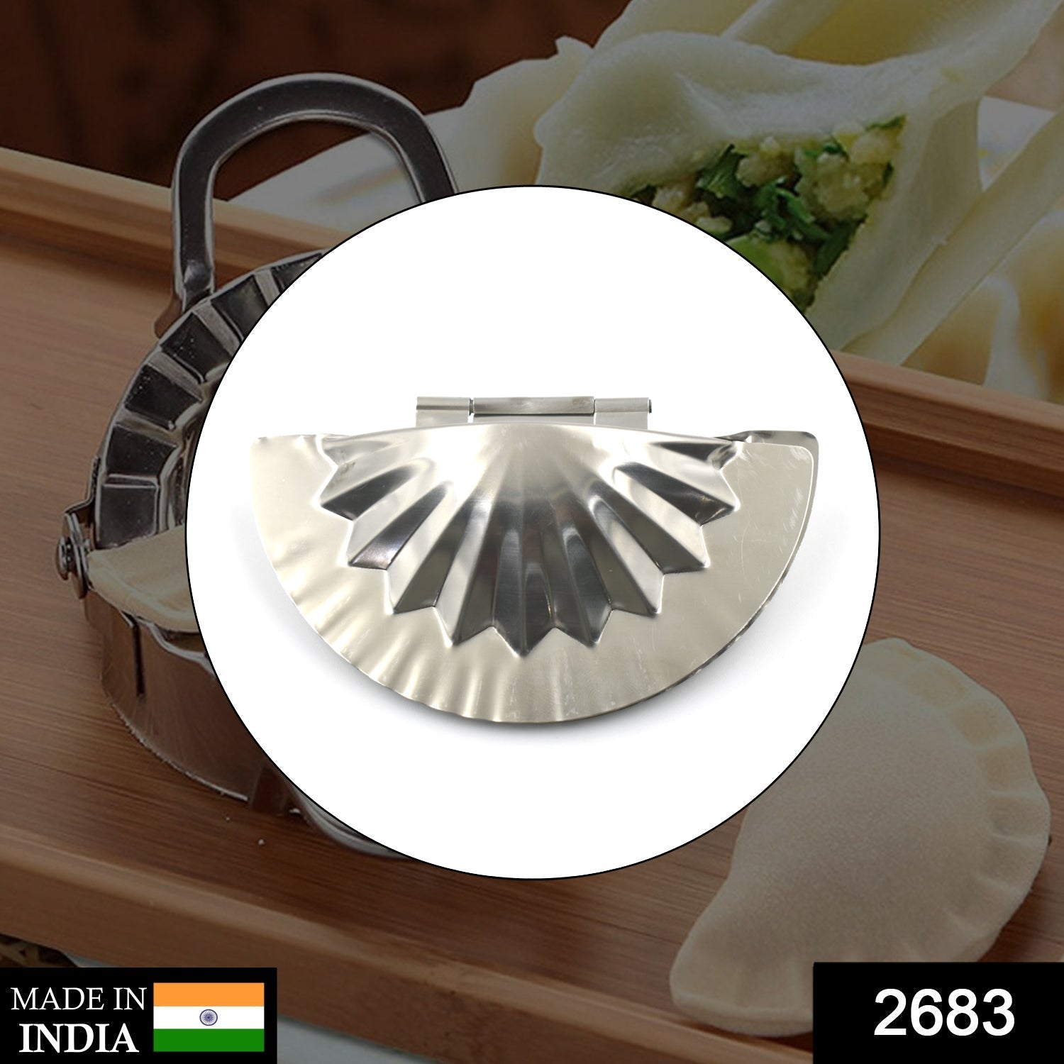 2683 Dumpling Maker Momos Maker Dough Press Mould Wrapper Dough Cutter Gujiya Maker DeoDap