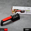 2051 Manual Red Knife Sharpener 3 Stage Sharpening Tool for Ceramic Knife and Steel Knives. DeoDap