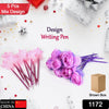 1172 Fashion Rose Flower & Star Design Ball Pen Smooth Writing For Wedding , Events & Multiuse Pen ( Set Of 5pc) DeoDap