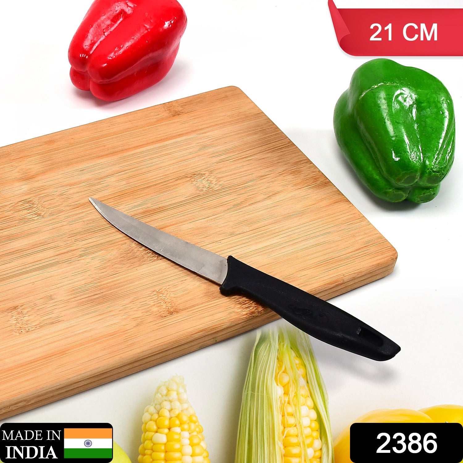 2386 Stainless Steel knife and Kitchen Knife with Black Grip Handle (21 Cm ) DeoDap