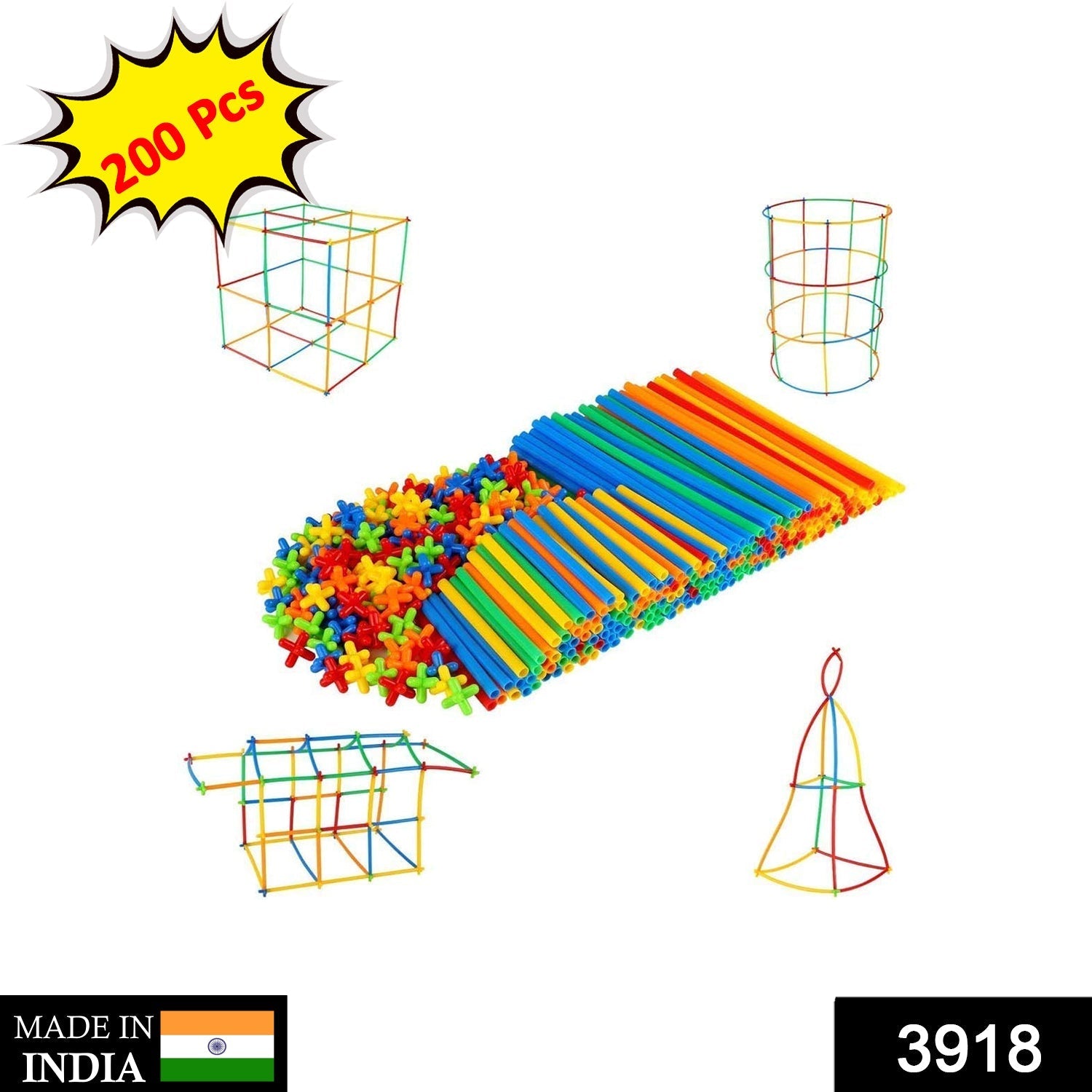 3918 200 Pc 4 D Block Toy used in all kinds of household and official places specially for kids and children for their playing and enjoying purposes. DeoDap