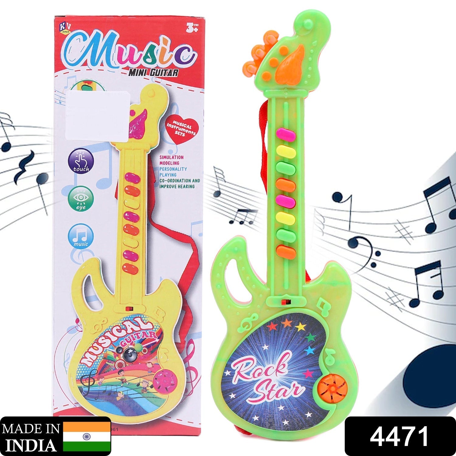 4471 Mini Guitar Colorful with Delightful Music DeoDap