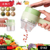 0142 4 in 1 Electric Handheld Cooking Hammer Vegetable Cutter Set Electric Food Chopper Multifunction Vegetable Fruit Slicer DeoDap