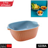 5228A  KITCHEN BOWL PLASTIC WASHING BOWL AND STRAINER DRAINER BASKET FOR HOME & KITCHEN USE DeoDap