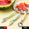 7031 Multifunctional Stainless Steel Fruit, Vegetable Pattern Carving Knife Peeler Corer Spherical Dig Ball Scoop, Garnishing Dig Ball Spoon Kit. DeoDap