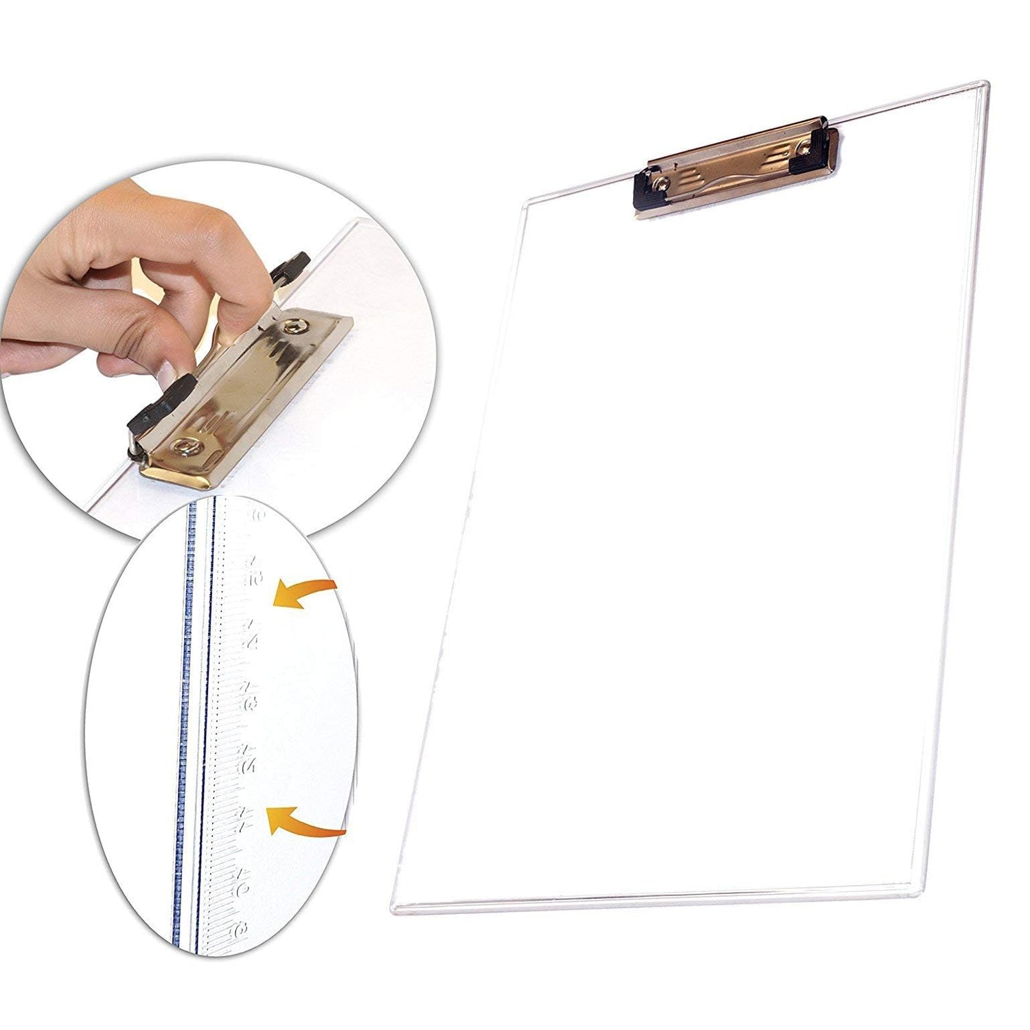 4080 Transparent Premium Exam Pad Best for Students in All Exams Unbreakable Flexible Board with a Centimeter Measuring Side Pad For School & Exam Use DeoDap