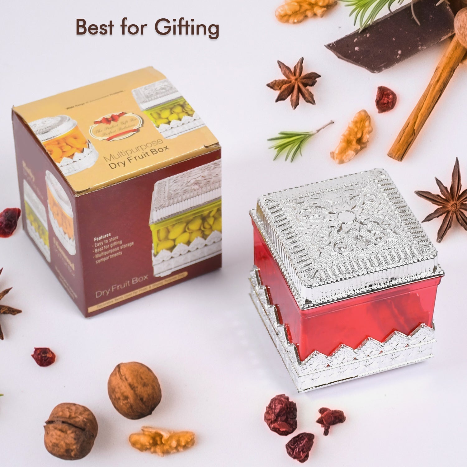 7129 RUBY DRYFRUIT STORAGE CONTAINER  ATTRACTIVE DESIGN BOX FOR HOME , GIFTING & KITCHEN USE DeoDap