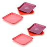 2706 Square Plastic Dinner Plate Set (Set of 6 Pcs) Colorful Snacks / Breakfast Plate DeoDap