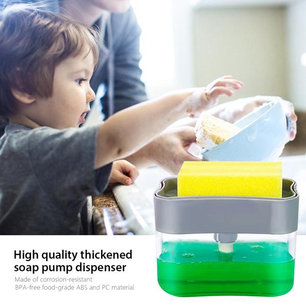 1485 Liquid Soap Dispenser on Countertop with Sponge Holder For Pet DeoDap