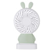 7633 Mini Portable Fan USB Rechargeable Handheld Rabbit Style Color Changing LED Light Pocket Desk Light Fan DeoDap