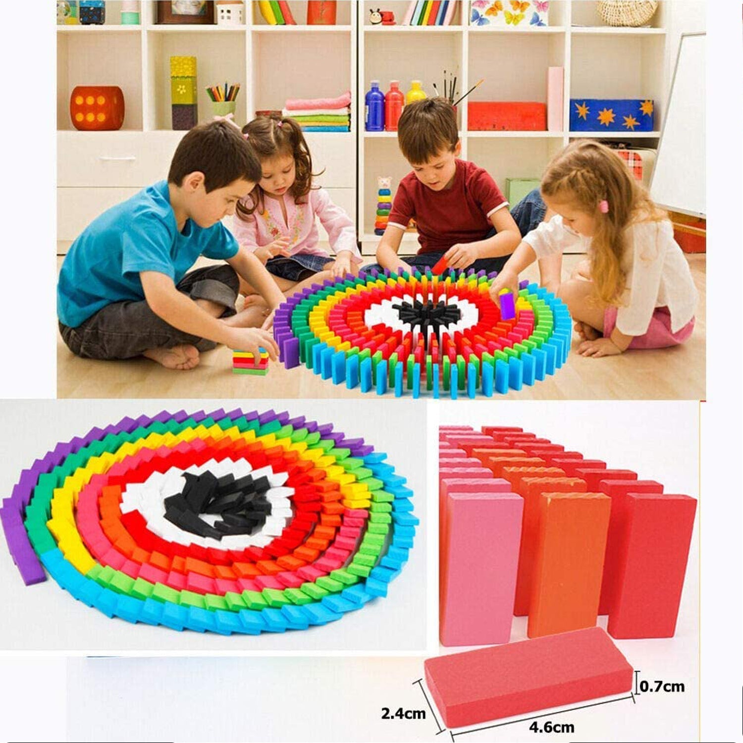 4439 120Pc Dominoes Blocks Set Multicolor Wooden Toy Building Indoor Game Toy. DeoDap