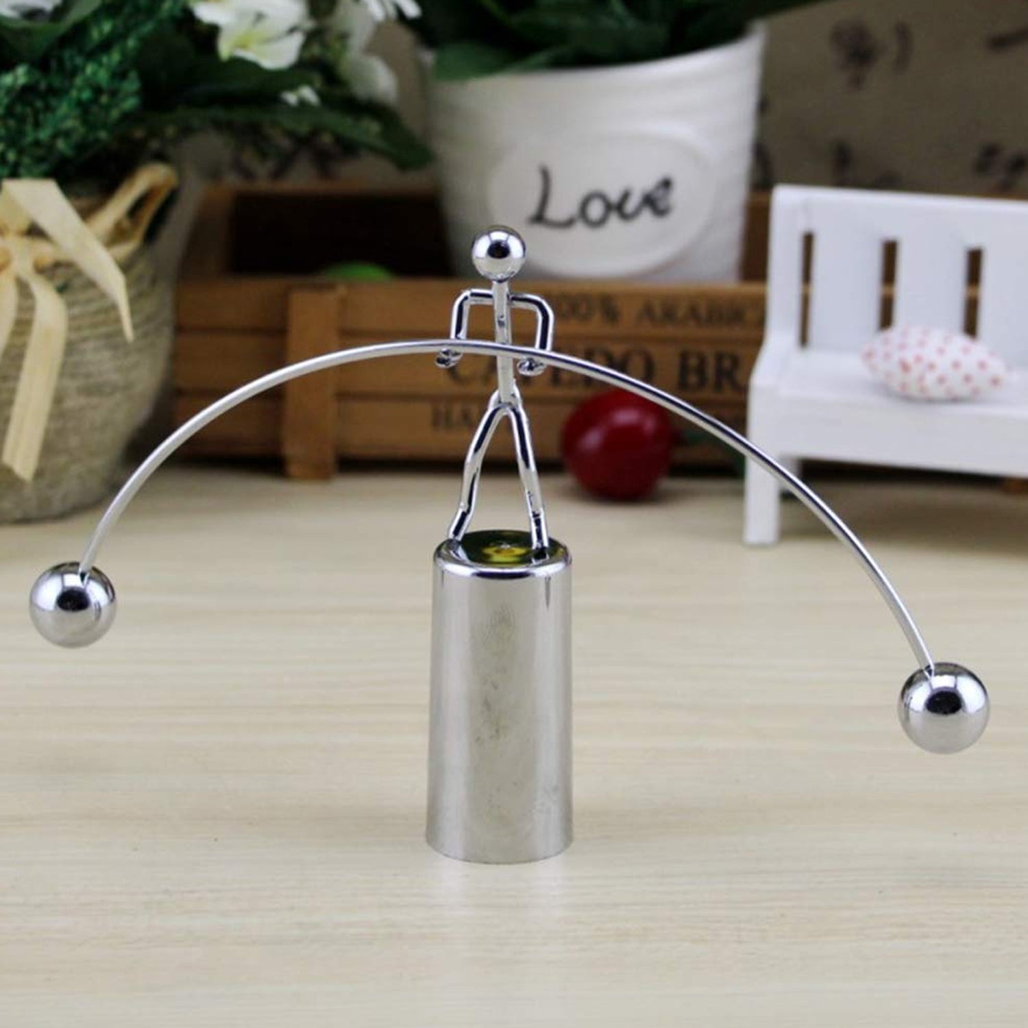 7875 Mini Steel Balance Toy, Decoration Pendulum Newton Cradle Balance Ball Tumbler Desk Toy Metal Man Home Home Decoration Crafts DeoDap