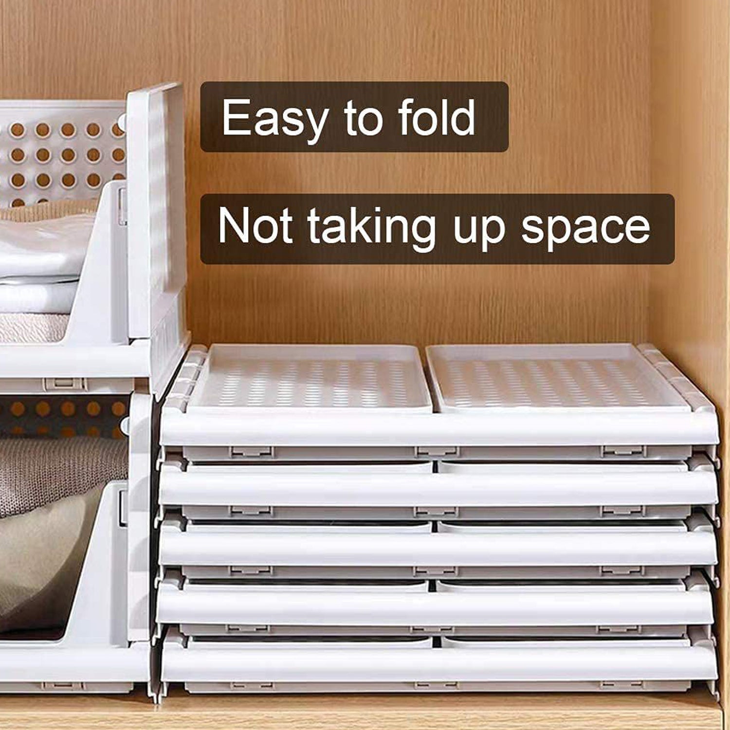 7732 3 Layer Clothes Organizer for Wardrobe Cupboard Organizer for Clothes Foldable and Stackable Closet Organizer Drawer Organizer for Clothes, Multi Purpose Plastic Drawer