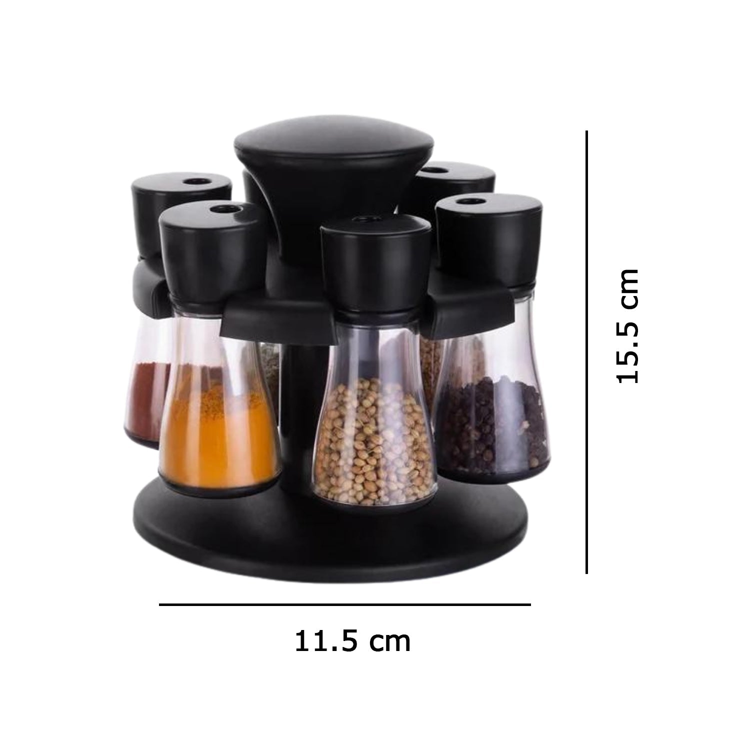 097 Revolving Plastic Spice Rack Masala Organiser (8 Pcs) DeoDap