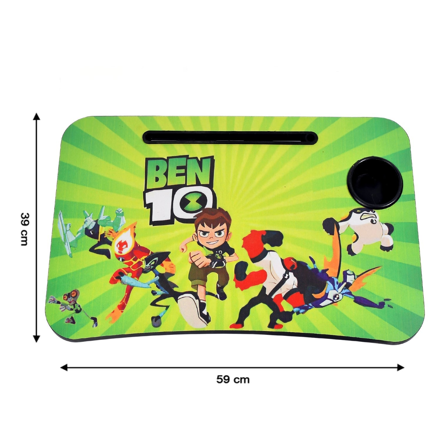 7695 Ben 10 Design Foldable Bed Study Table Portable Multifunction Laptop Table Lapdesk for Children Bed Foldable Table Work Office Home with Tablet Slot & Cup Holder DeoDap