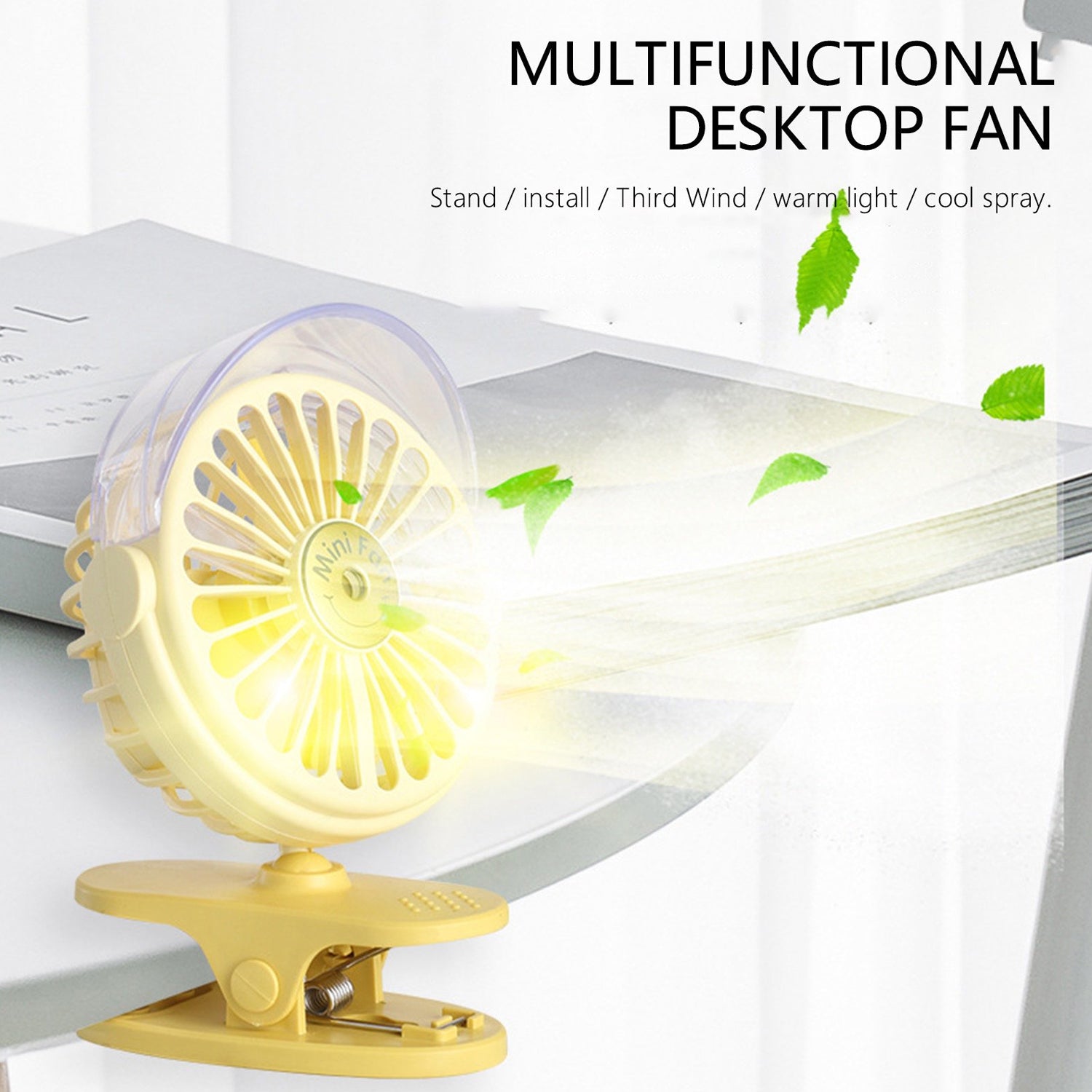 4824A Clip Desk Fan with Small Spray Bottle, Portable Wind Desktop Table Cooling Fan in Single Button, Adjustment Mini Personal Fan for Home Desktop Office Car Indoor Outdoor Travel DeoDap