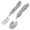 1779 4-in-1 Stainless Steel Travel/Camping Folding Multi Swiss Cutlery Set DeoDap