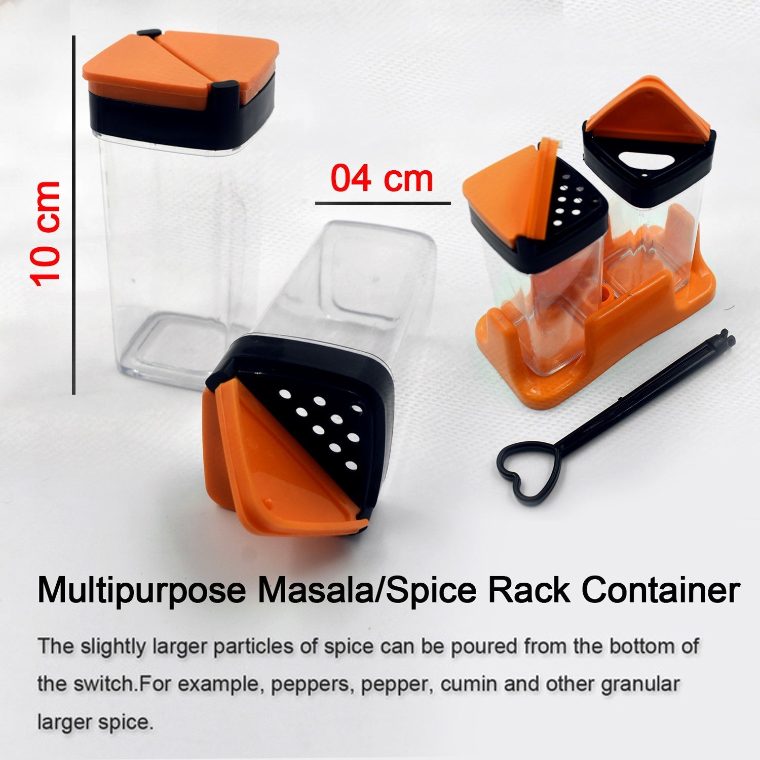 2070 Multipurpose Masala/Spice Rack Container with tray- Set of 2Pcs DeoDap