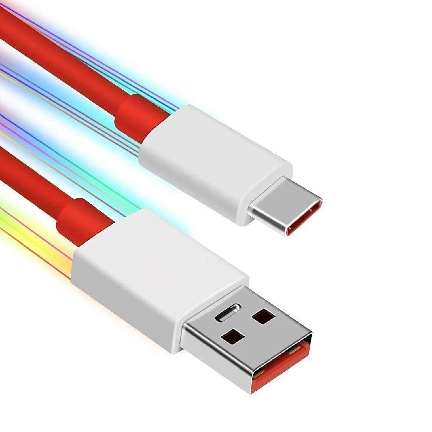 6036 Unique Type C Dash Charging USB Data Cable | Fast Charging Cable | Data Transfer Cable For All C Type Mobile Use 1 Meter ( RED ) DeoDap