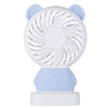 7632 MINI PORTABLE FAN USB RECHARGEABLE HANDHELD BEAR STYLE COLOR CHANGING LED LIGHT POCKET DESK LIGHT FAN DeoDap