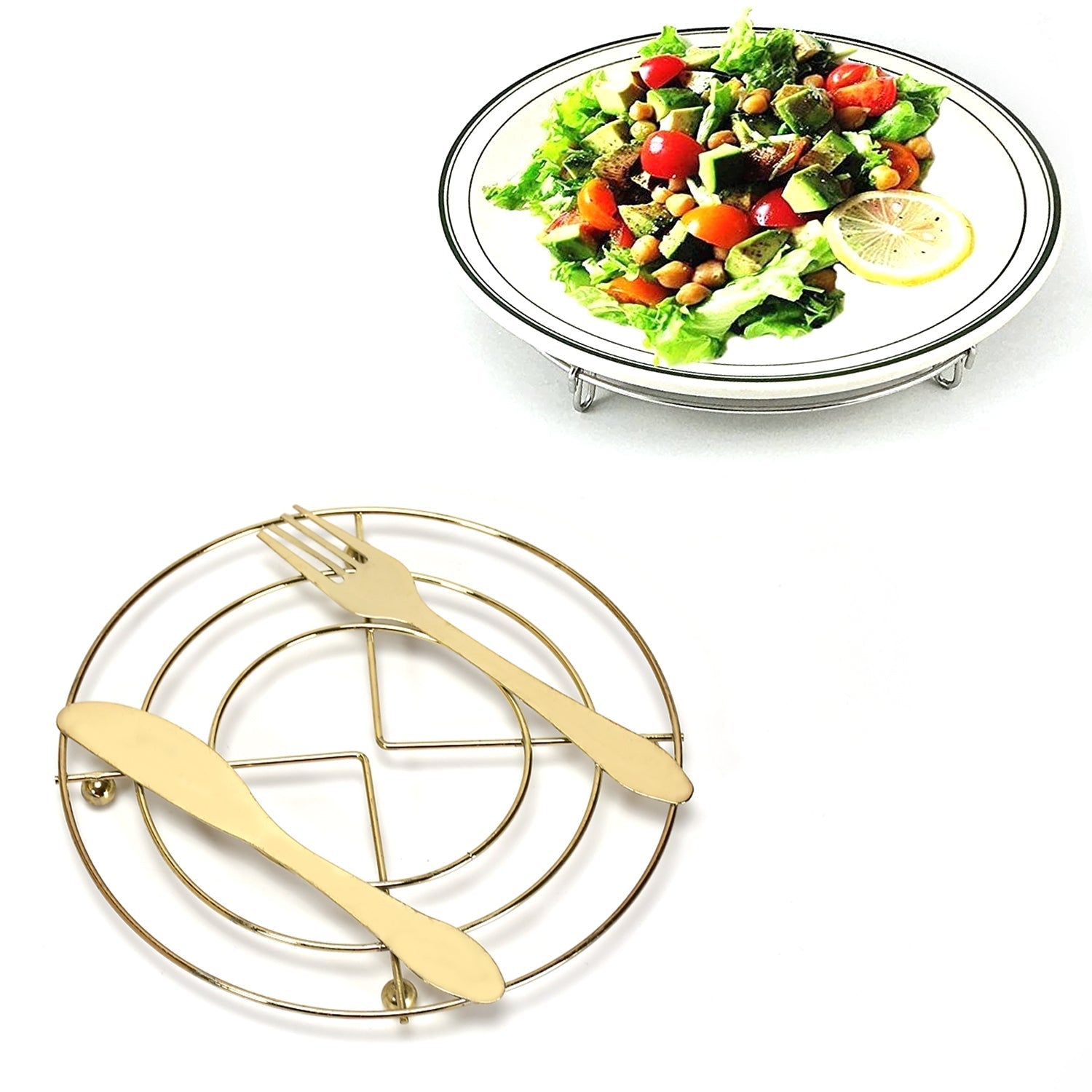 2479 Hot Pot Stand Stainless Steel Heat Resistant Round Table Ring DeoDap