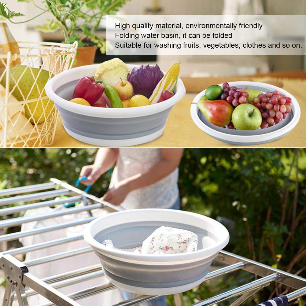 4087 Portable Folding Basin, Lightweight Wash Basin Folding Water Basin for Travel Washing Clothes Vegetables DeoDap