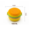 5313 Burger Shape Lunch Box Plastic Lunch Box Food Container Sets Double Layer Lunchbox 1000ml With 2 Spoon Applicable to Kids and Elementary School Students DeoDap