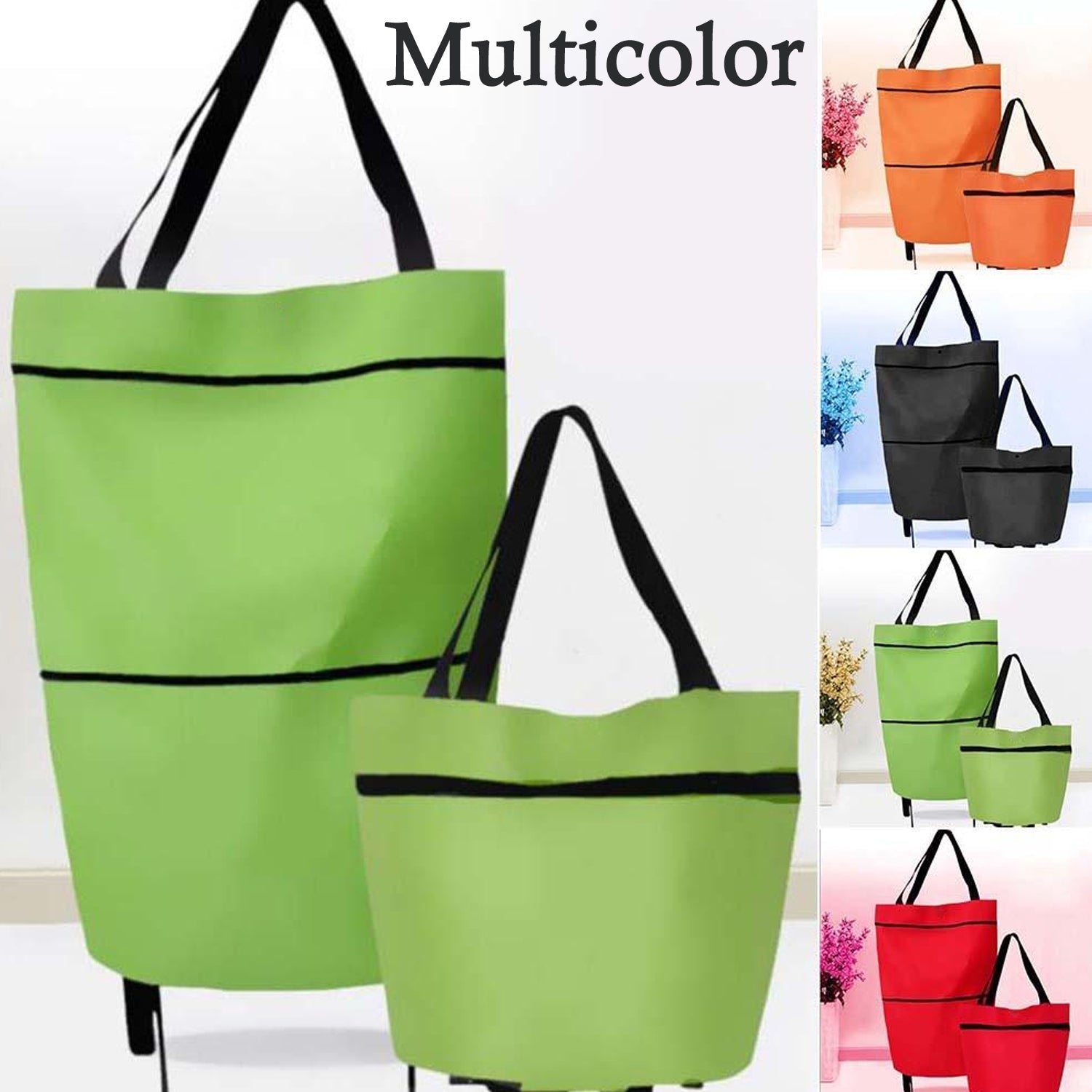 1652 Folding Cart Bags Trolley Shopping Bag For Travel Luggage DeoDap