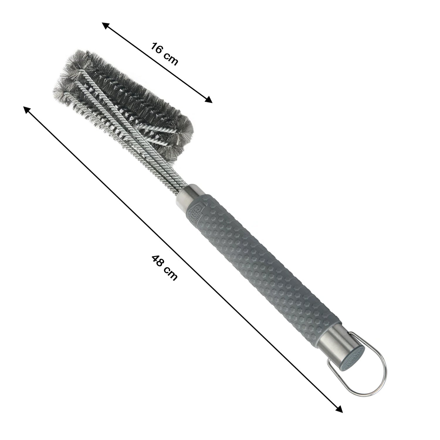 2255 3-head Grill Brush with Stainless Steel Bristles and Soft-Grip Handle DeoDap