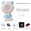 7632 MINI PORTABLE FAN USB RECHARGEABLE HANDHELD BEAR STYLE COLOR CHANGING LED LIGHT POCKET DESK LIGHT FAN DeoDap