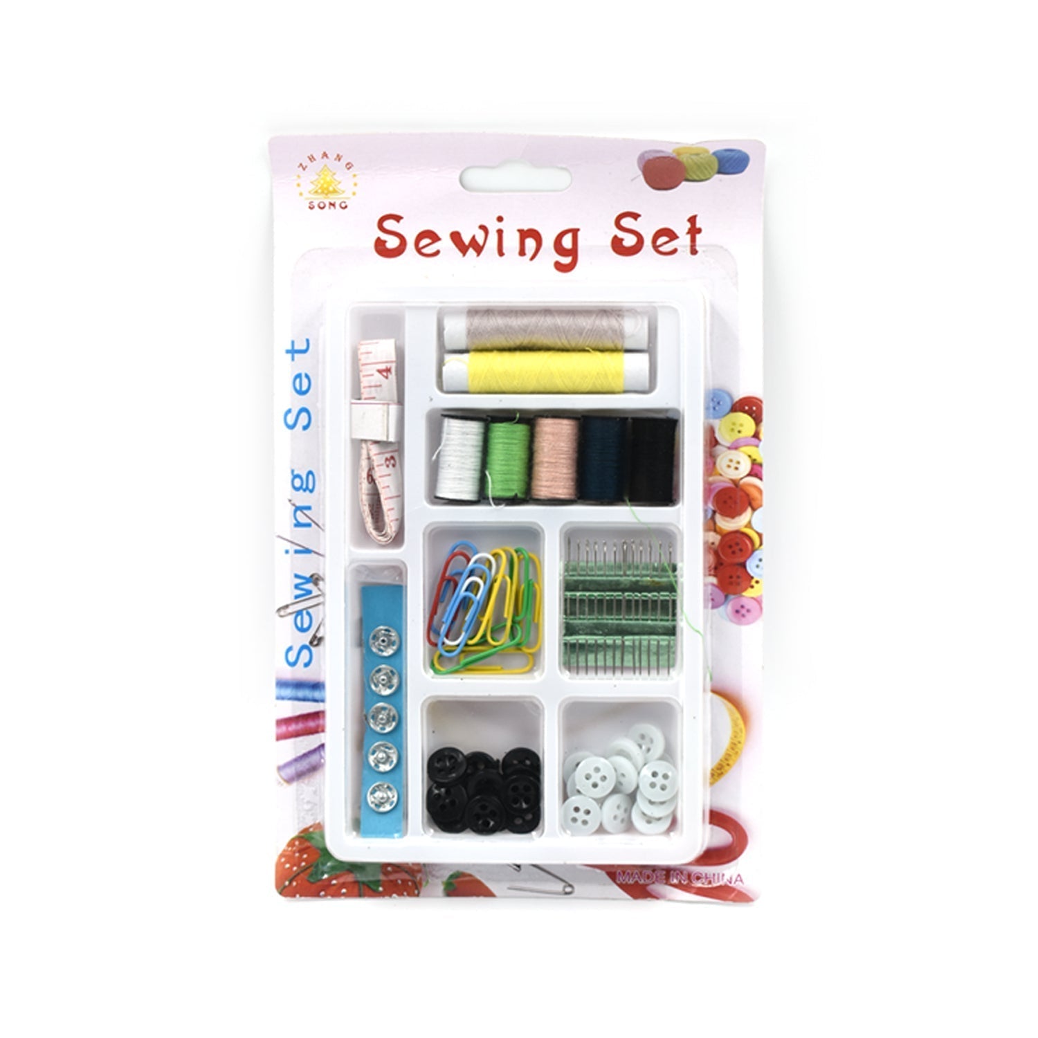 6051 62 Pc Sewing Set used for sewing of clothes and fabrics including all home purposes. DeoDap