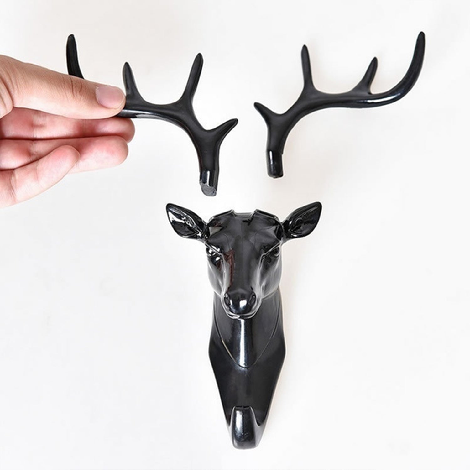 1743 Deer Head Self Adhesive Wall Door Hook Hanger DeoDap