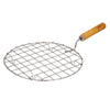 2085 Kitchen Round Stainless Steel Roaster Papad Jali, Barbecue Grill with Wooden Handle DeoDap