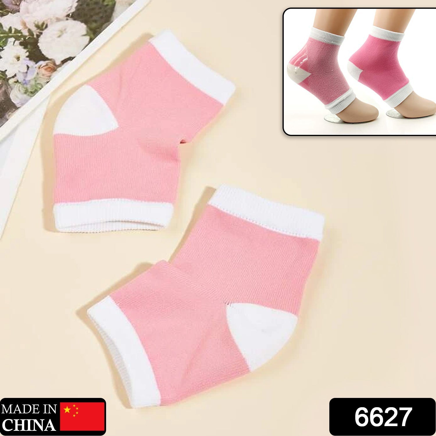 6627 Open Toe Socks for Dry Hard Cracked Skin Moisturizing While You Sleep. DeoDap