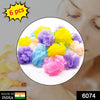 6074 Bath Shower Loofah Sponge Pouf Body Scrubber (Pack of 6Pcs) DeoDap