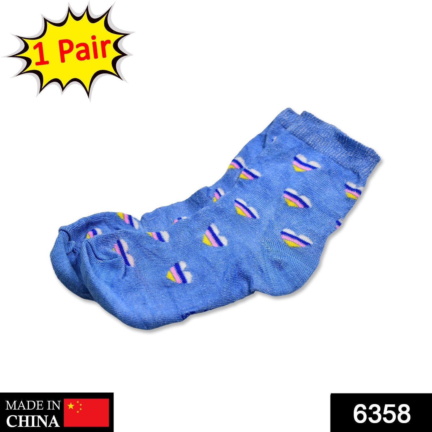 6358 1PAIR SOCKS PRINTED TRENDY MULTIPLE DESIGNER SOCKS DeoDap