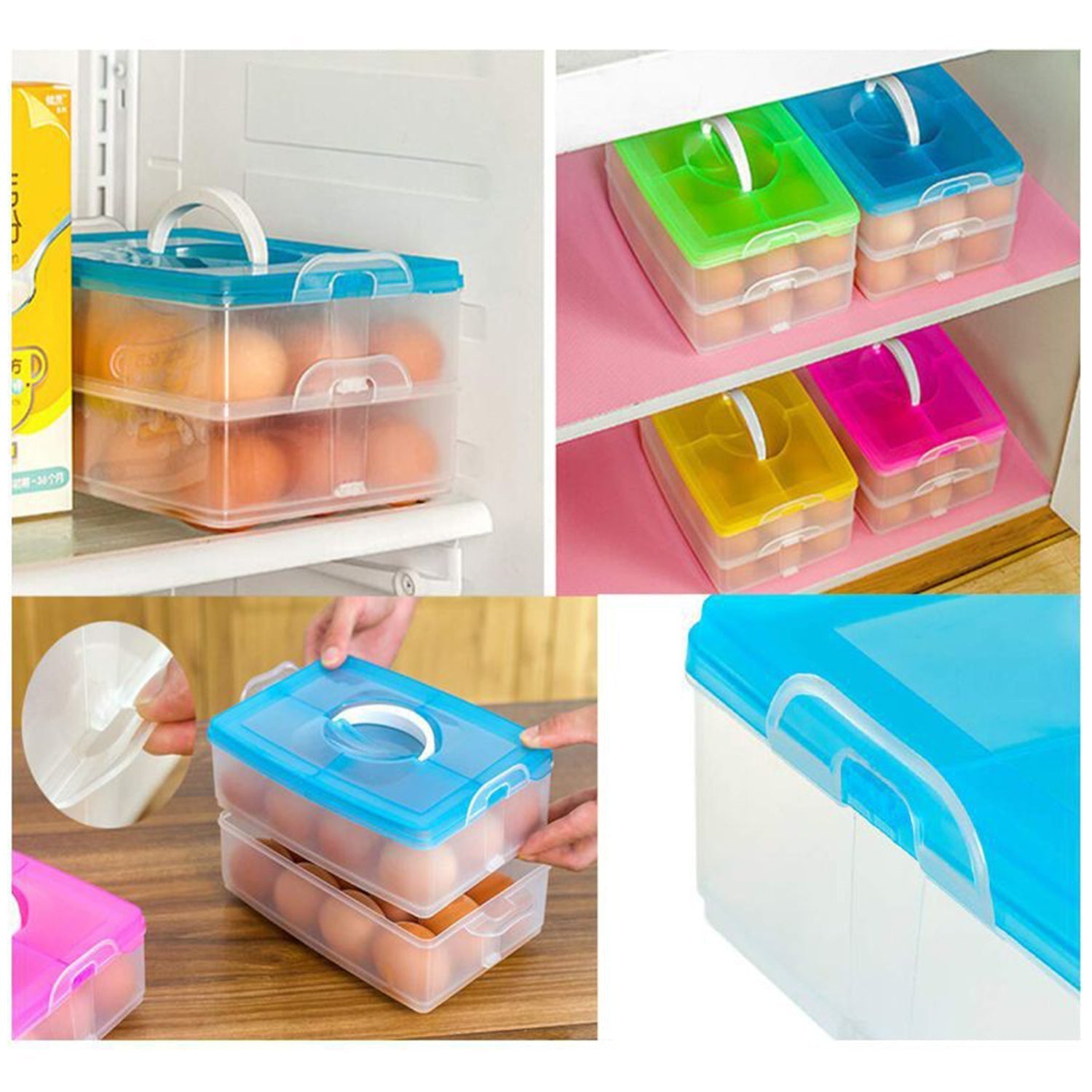 2315A Double Layer 24 Grid Egg Storage Box for Egg Storage Container DeoDap