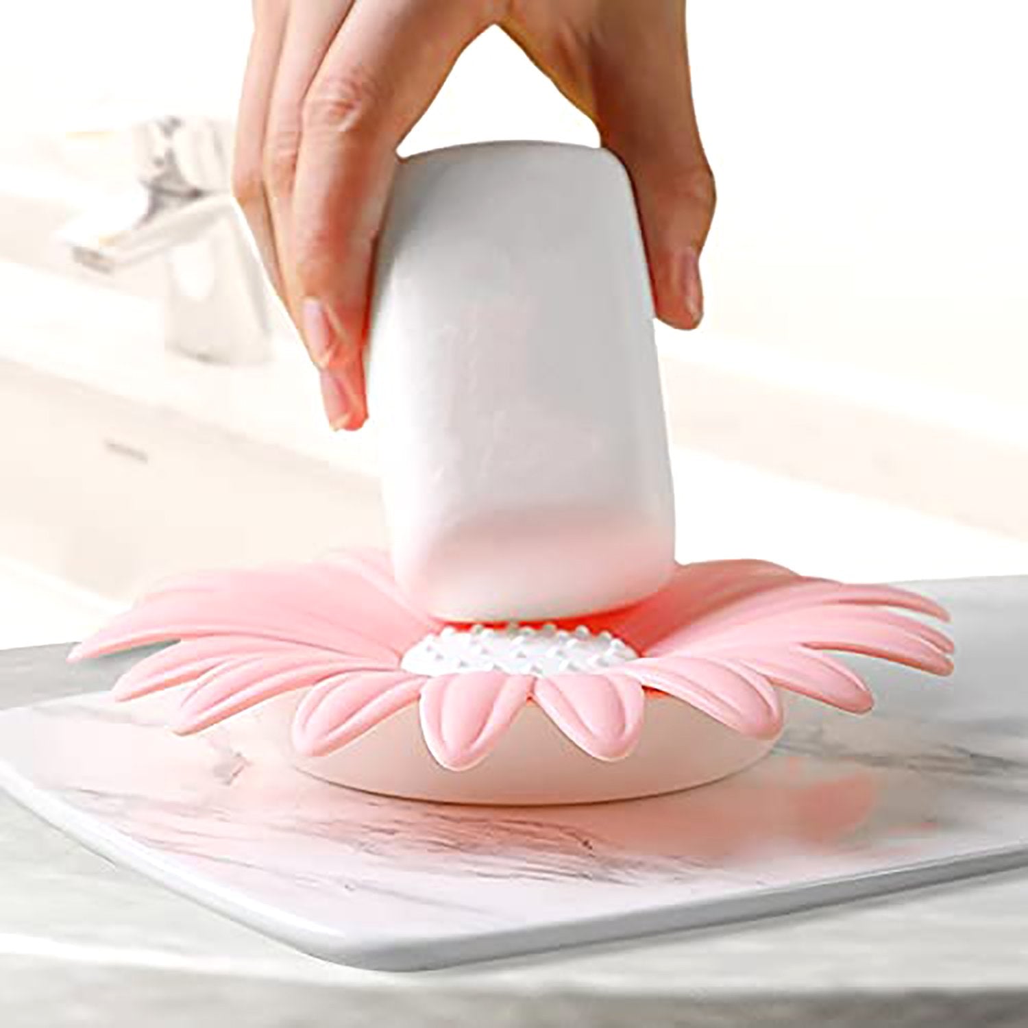 4684 Flower Shape Portable Soap Dish Holder Soap Case DeoDap