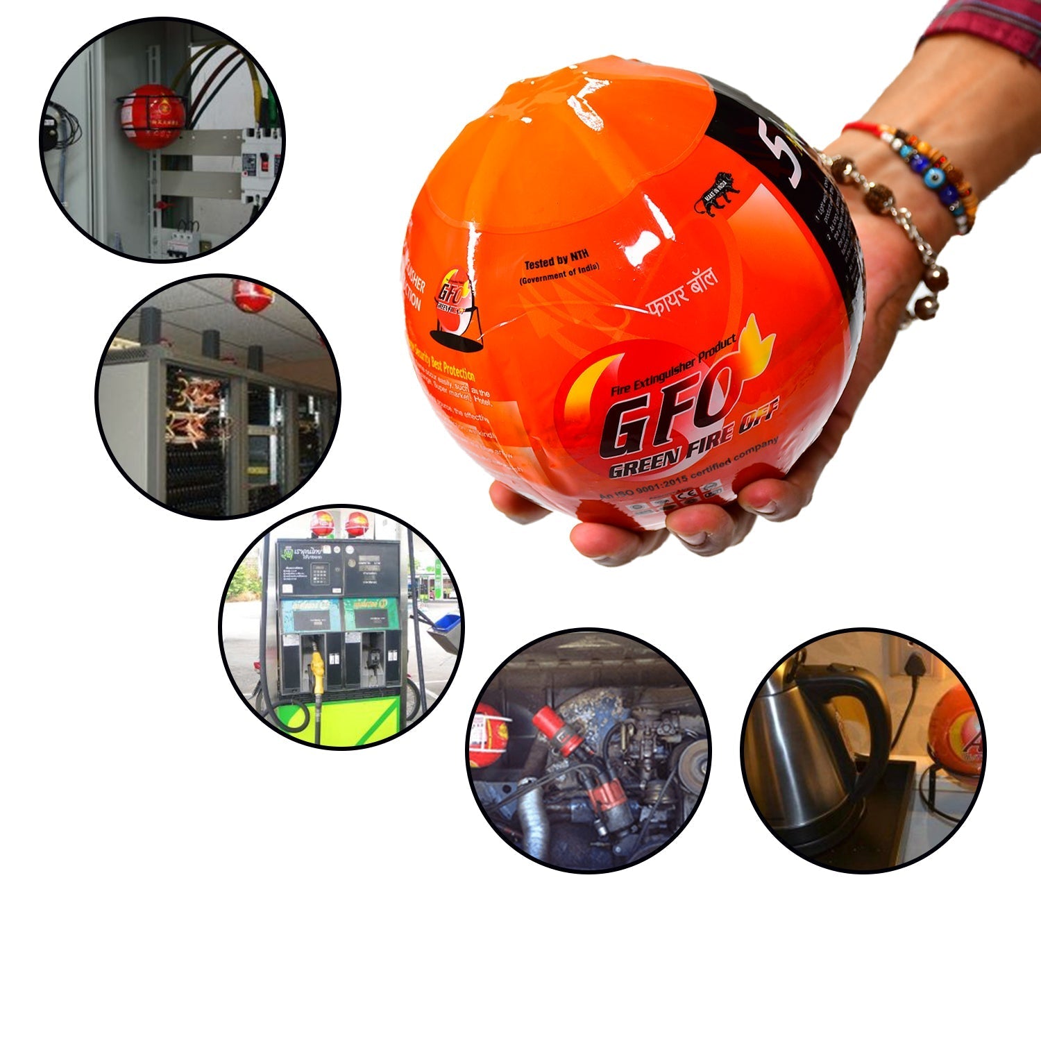 4971 GFO (Green Fire Ball) Automatic Fire Safety Ball for Office School Warehouse Home | FIRE Extinguisher Ball. DeoDap