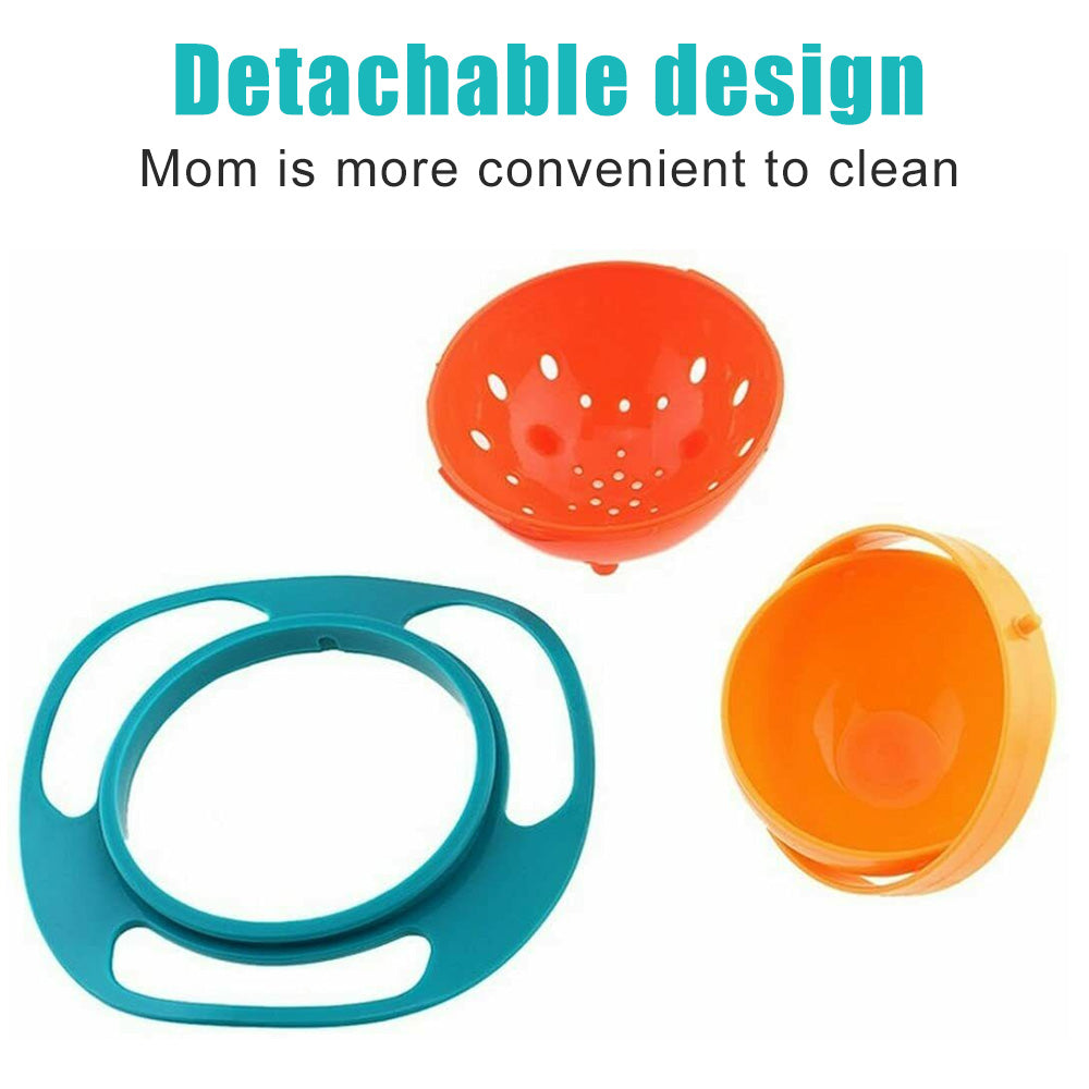 0617 Portable Non Spill Feeding Toddler Gyro Bowl 360 Degree Rotating Dish DeoDap