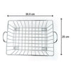 2743 SS Square Basket Stand used for holding fruits as a decorative and using purposes in all kinds of official and household places etc. DeoDap