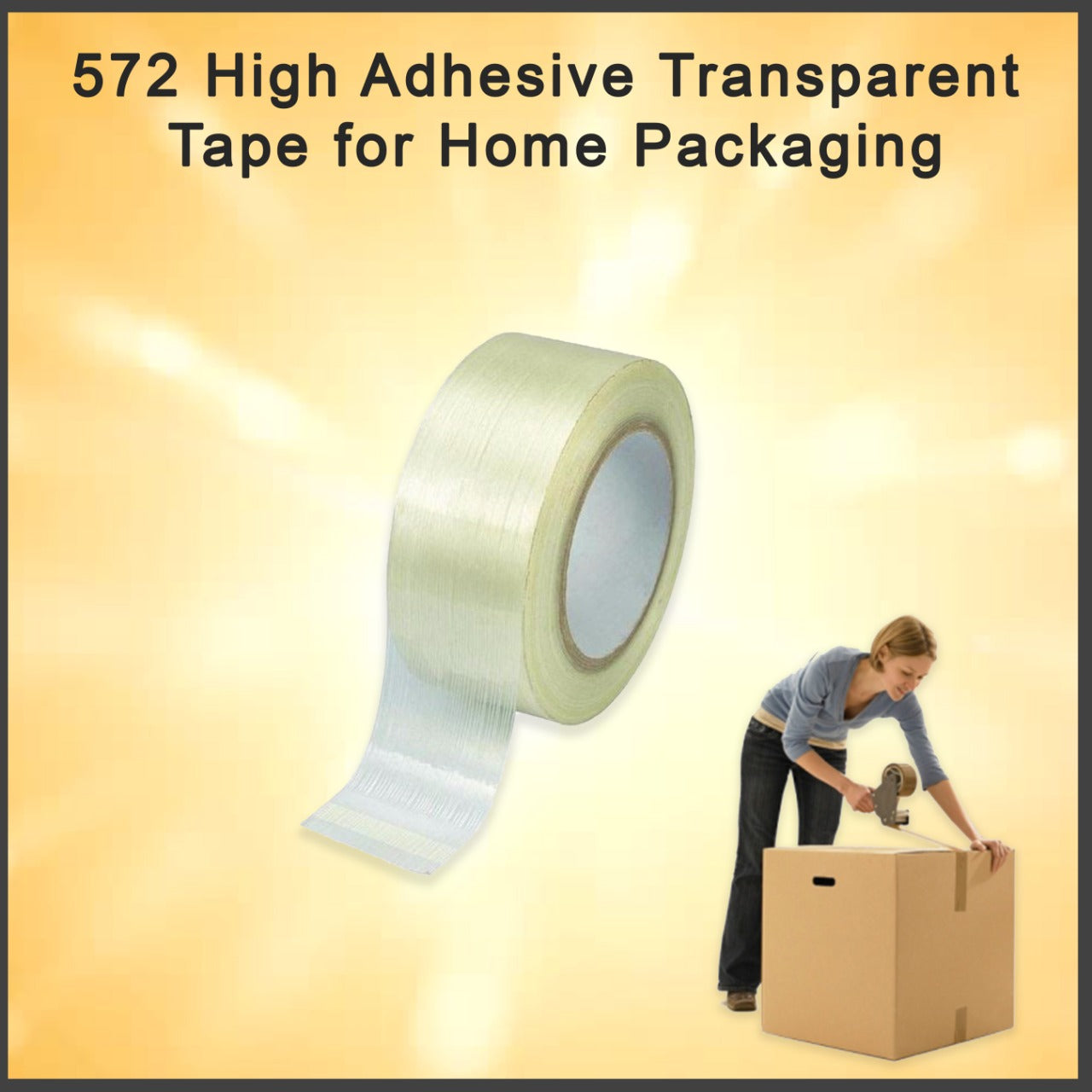 572 High Adhesive Transparent Tape for Home Packaging DeoDap