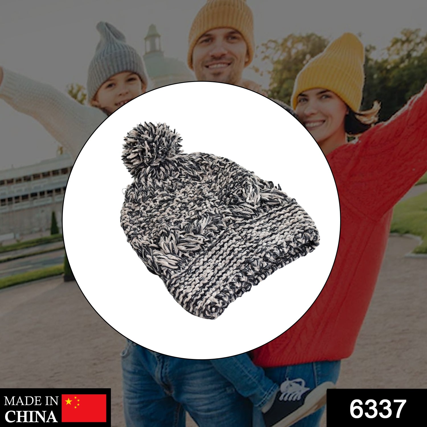 6337 Men's and Women's Skull Slouchy Winter Woolen Knitted Black Inside Fur Beanie Cap. DeoDap