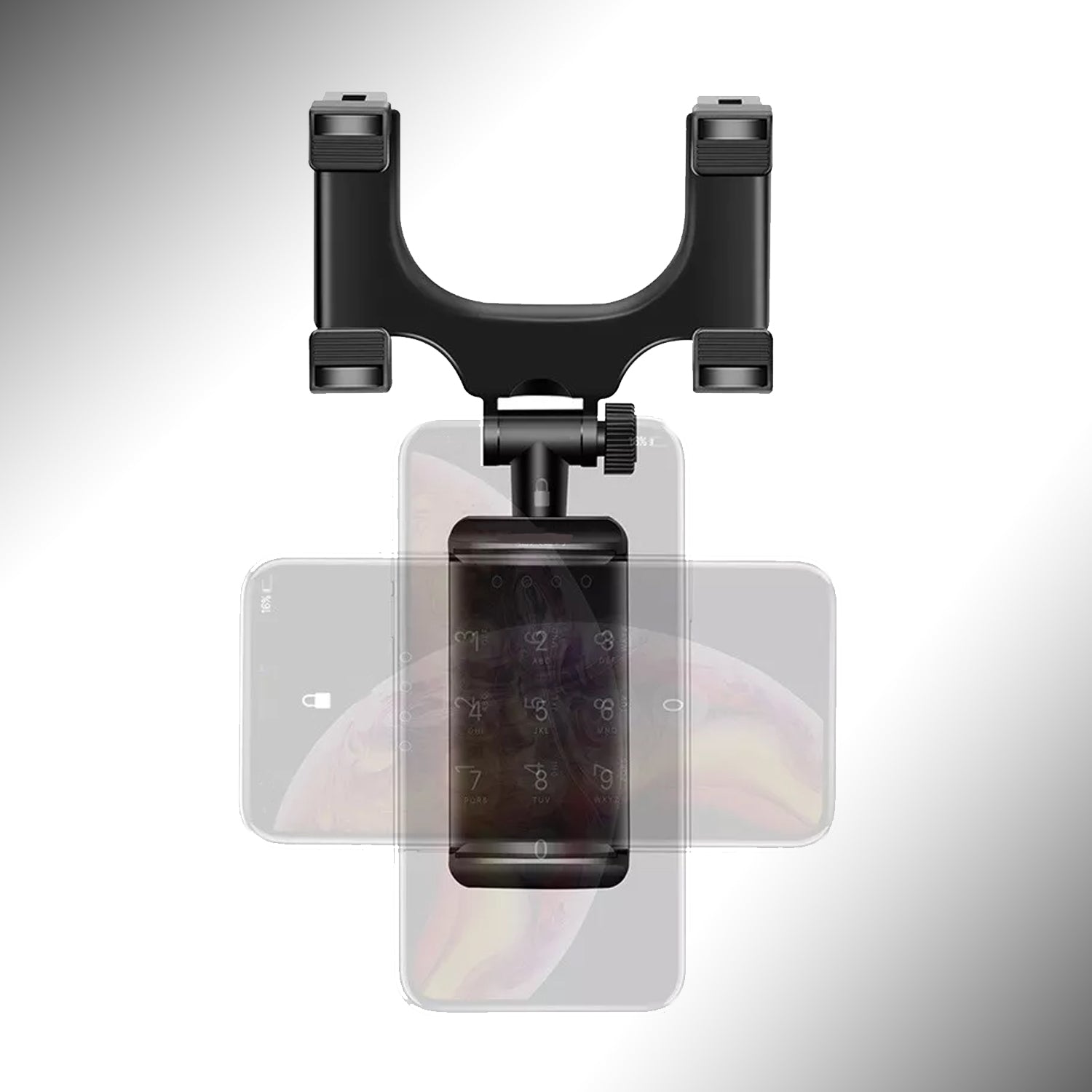 6279 Rear View Mobile Holder Universal Vehicle Rear View Mirror Mobile phone Mount Stand DeoDap