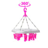 6322 PLASTIC ROUND CLOTH DRYING STAND HANGER WITH 20 CLIPS DeoDap