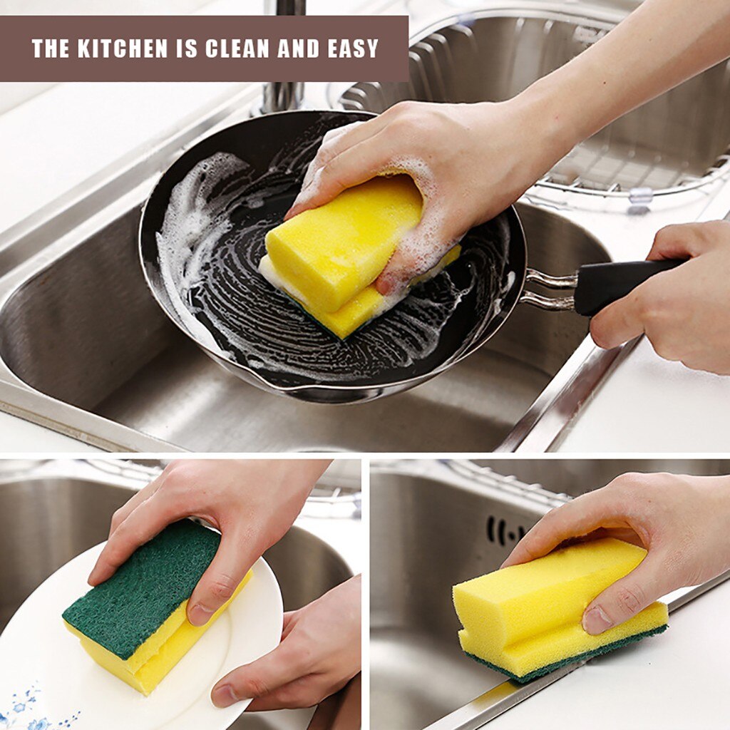 1421 Scrub Sponge 2 in 1 Pad for Kitchen, Sink, Bathroom Cleaning Scrubber DeoDap